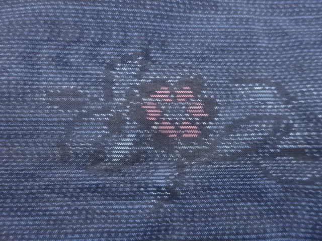 JAPANESE KIMONO / ANTIQUE KIMONO / DORO OSHIMA TSUMUGI / WOVEN FLORAL PLANTS